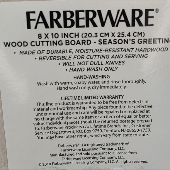 Christmas Wooden Cutting Board Holly Berries Wreath Seasons Greetings - Picture 5 of 9